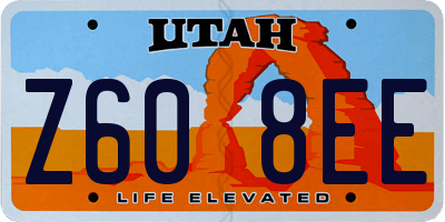 UT license plate Z608EE