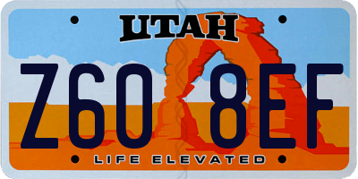 UT license plate Z608EF