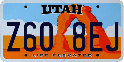 UT license plate Z608EJ