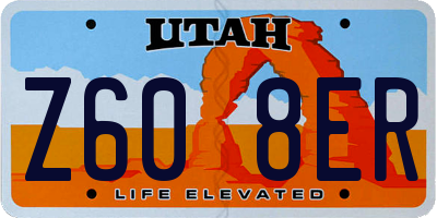 UT license plate Z608ER