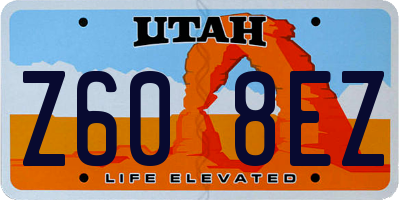 UT license plate Z608EZ