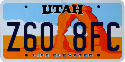 UT license plate Z608FC