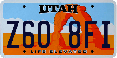 UT license plate Z608FI