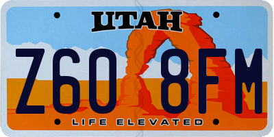 UT license plate Z608FM