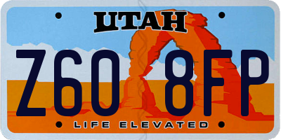 UT license plate Z608FP
