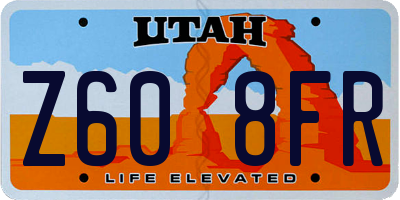 UT license plate Z608FR