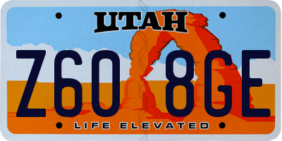 UT license plate Z608GE