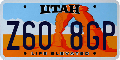 UT license plate Z608GP