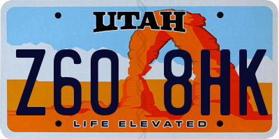 UT license plate Z608HK