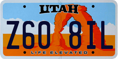 UT license plate Z608IL