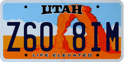 UT license plate Z608IM