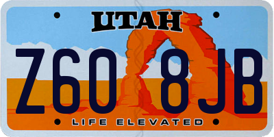 UT license plate Z608JB