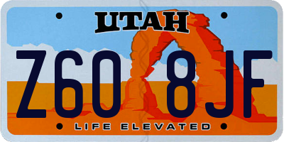 UT license plate Z608JF