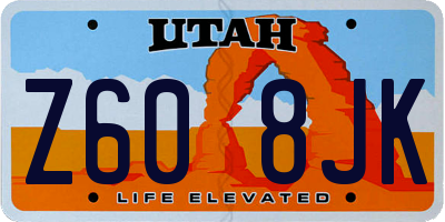 UT license plate Z608JK