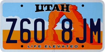 UT license plate Z608JM