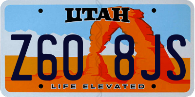 UT license plate Z608JS