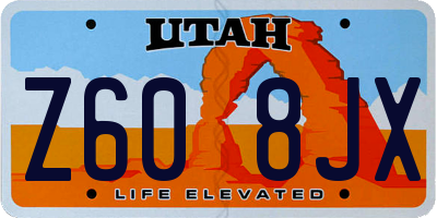 UT license plate Z608JX