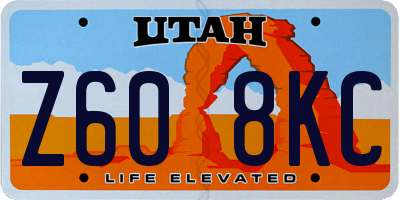 UT license plate Z608KC