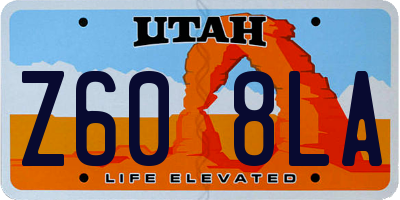 UT license plate Z608LA