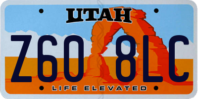 UT license plate Z608LC