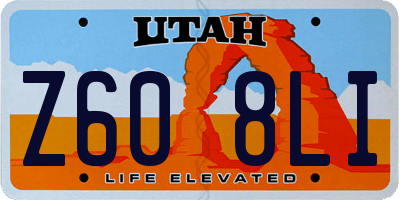 UT license plate Z608LI