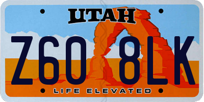 UT license plate Z608LK