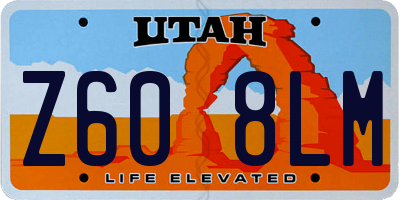 UT license plate Z608LM