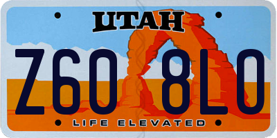 UT license plate Z608LO