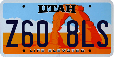 UT license plate Z608LS