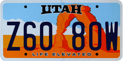 UT license plate Z608OW