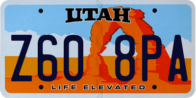 UT license plate Z608PA