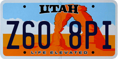 UT license plate Z608PI