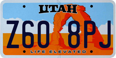 UT license plate Z608PJ