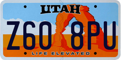UT license plate Z608PU