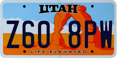 UT license plate Z608PW
