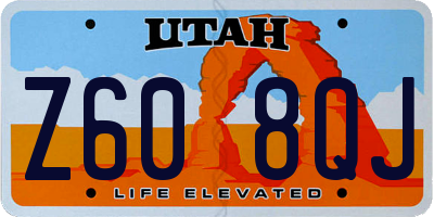 UT license plate Z608QJ