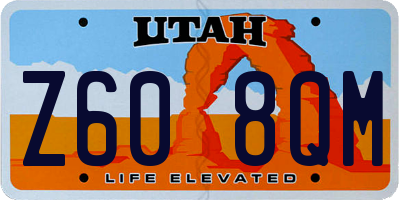 UT license plate Z608QM