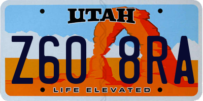 UT license plate Z608RA