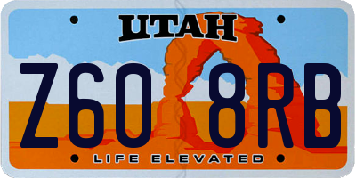 UT license plate Z608RB