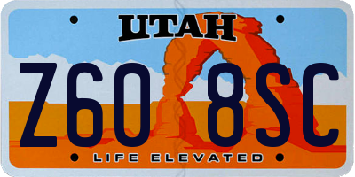 UT license plate Z608SC