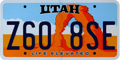 UT license plate Z608SE