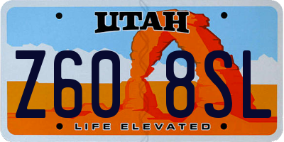 UT license plate Z608SL