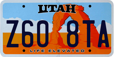 UT license plate Z608TA