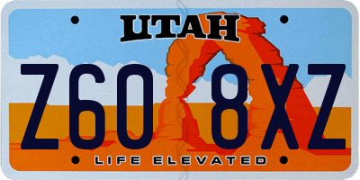 UT license plate Z608XZ
