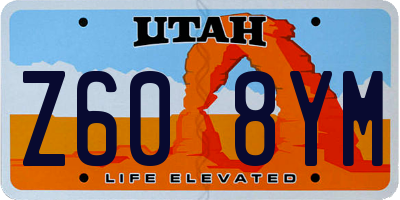 UT license plate Z608YM