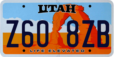 UT license plate Z608ZB