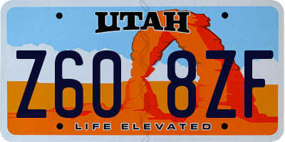 UT license plate Z608ZF