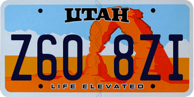 UT license plate Z608ZI