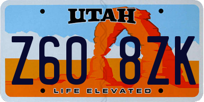 UT license plate Z608ZK