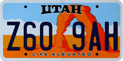 UT license plate Z609AH